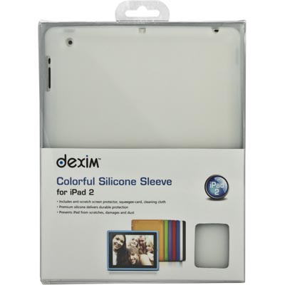Dexim iPad 2/3 Silicone Case, Screen Protector, White